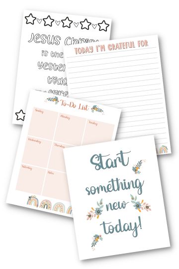 Bible study planner pages