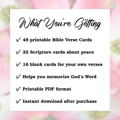 In Perfect Peace Printable Bible Verse Cards