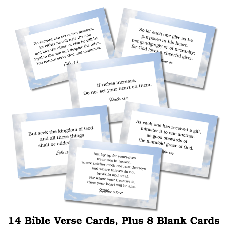 Bible verse cards about money and stewardship