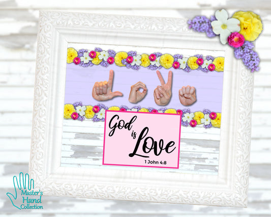 God is Love Printable Bible Verse Wall Art