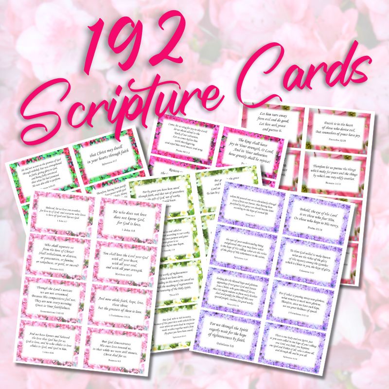 Scripture cards. Encouraging Bible verses.