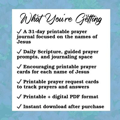 Prayer Journal for Women and Card Collection: Jesus Name Above All Names