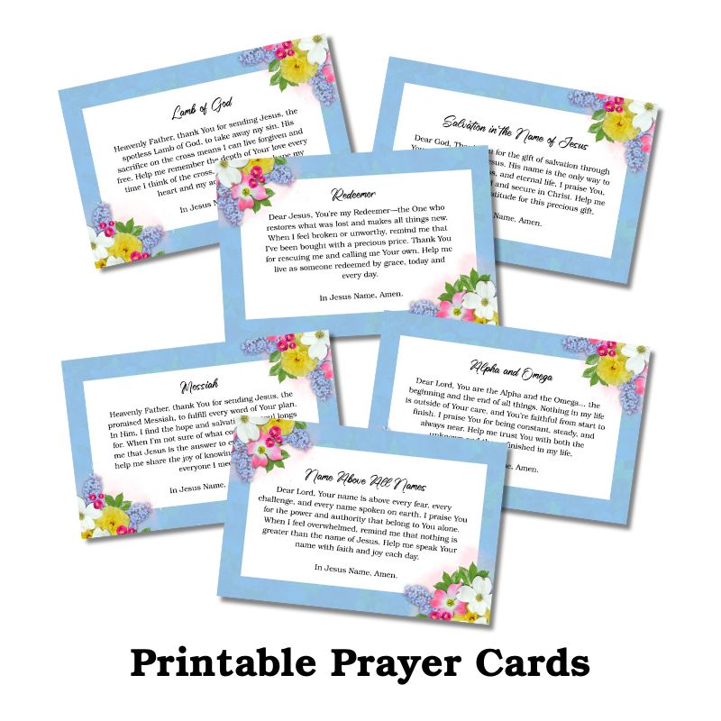 Printable Prayer Cards About Jesus