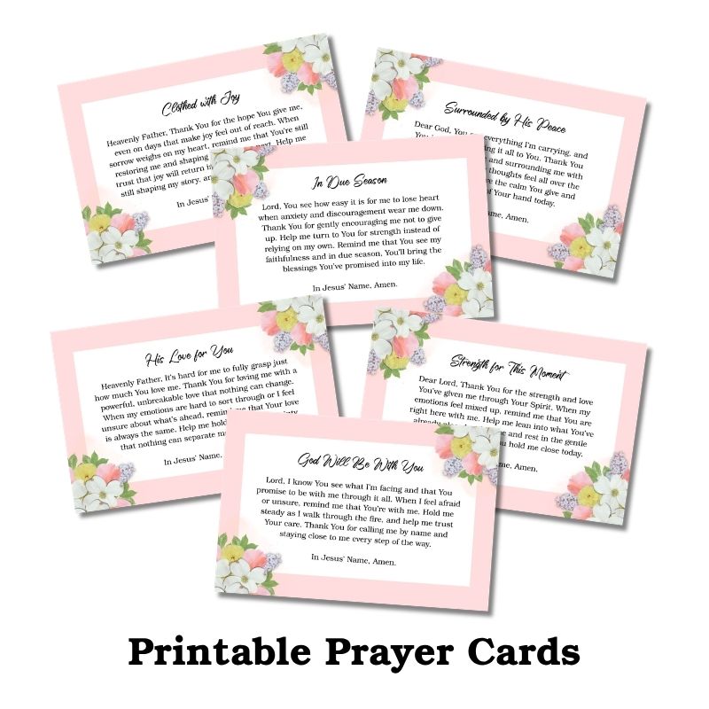 Printable prayer cards for anxiety and depression