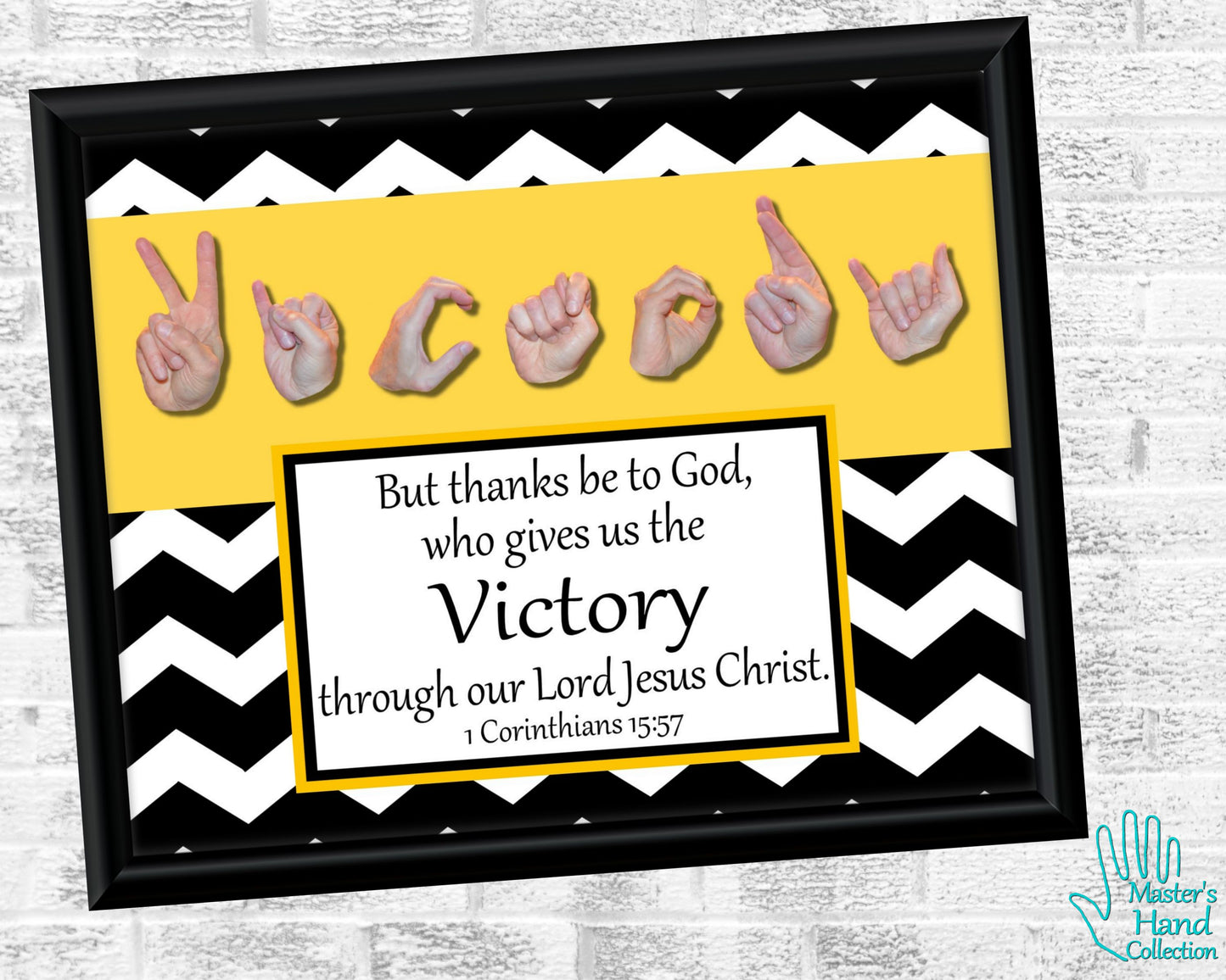 Victory Printable Black and White Bible Verse Wall Art